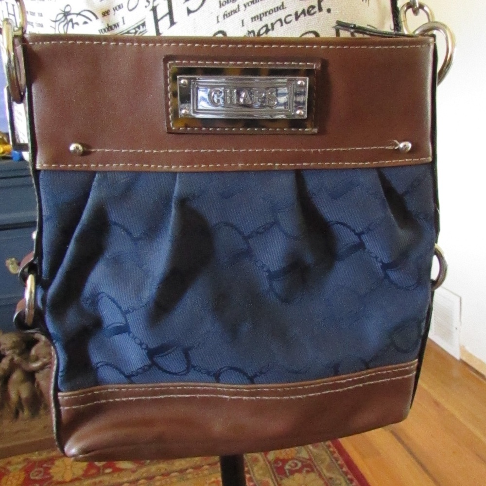 Chaps Brown and Blue Crossbody Bag